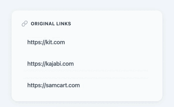 Affiliate links tracked as active smart links